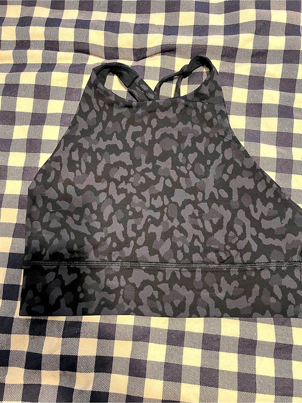 lululemon Energy High-Neck Longline Bra Tank Top Black & Gray